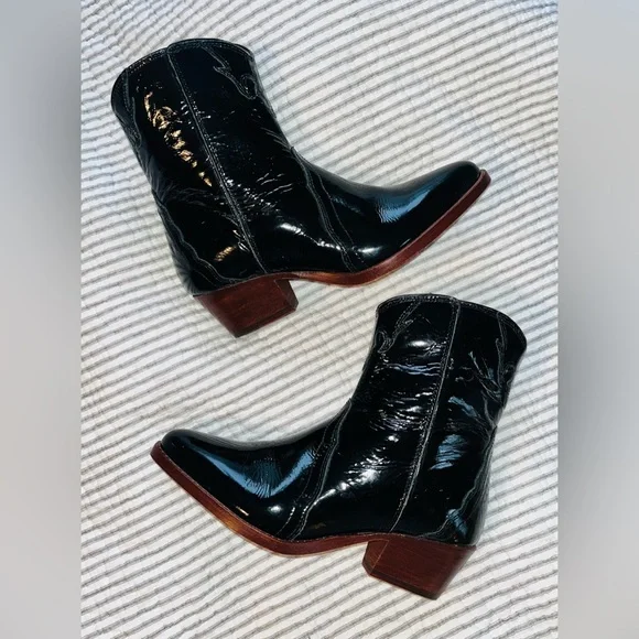 Free People New Frontier Patent Leather Boots sz 6 - Picture 3 of 14